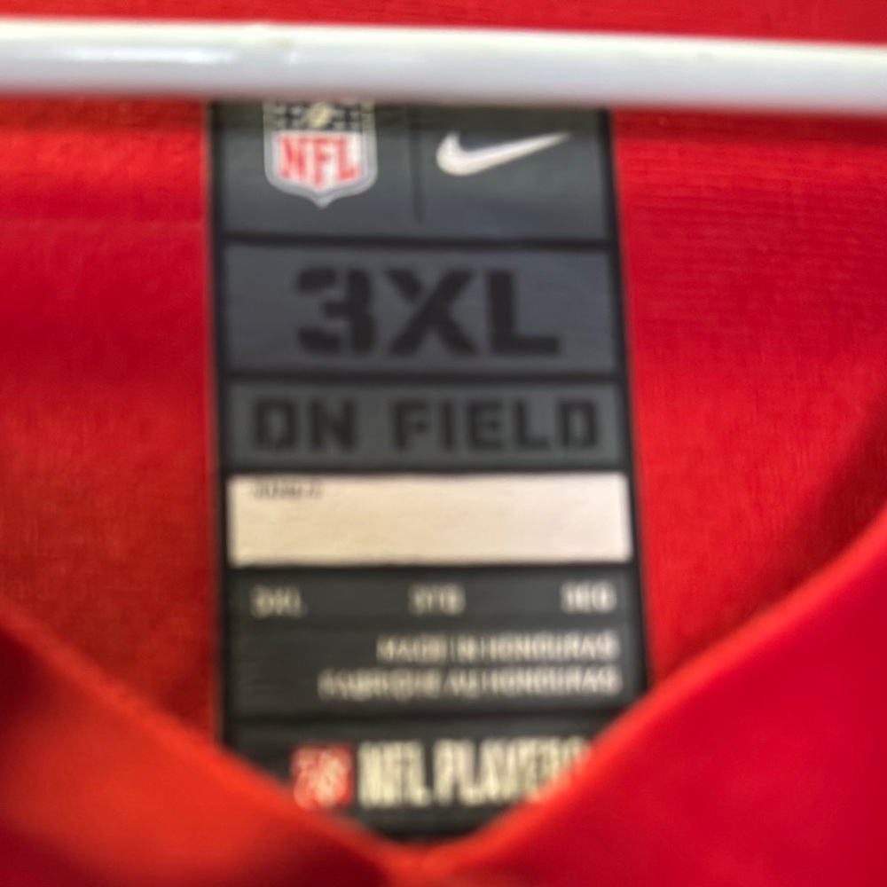 Nike Red NFL On Field Jersey 3XL
